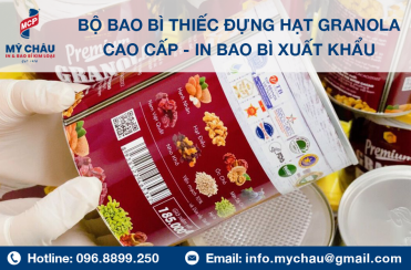 Bộ Bao Bì Thiếc Đựng Hạt Granola Cao cấp - In Bao Bì Xuất Khẩu